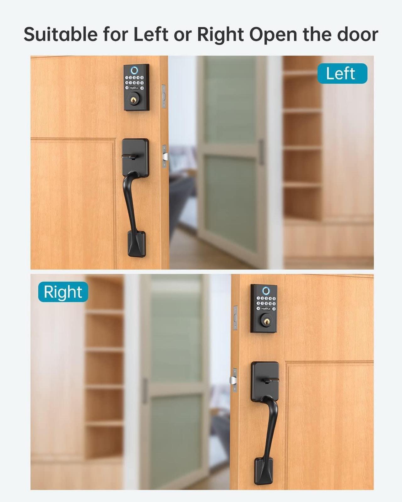 Alt view image 5 of 7 - HEANTLE Keyless Entry Door Lock: Smart Deadbolt for Front Door with Auto Lock Easy Installation Fingerprint Deadbolt for Home Apartment Black