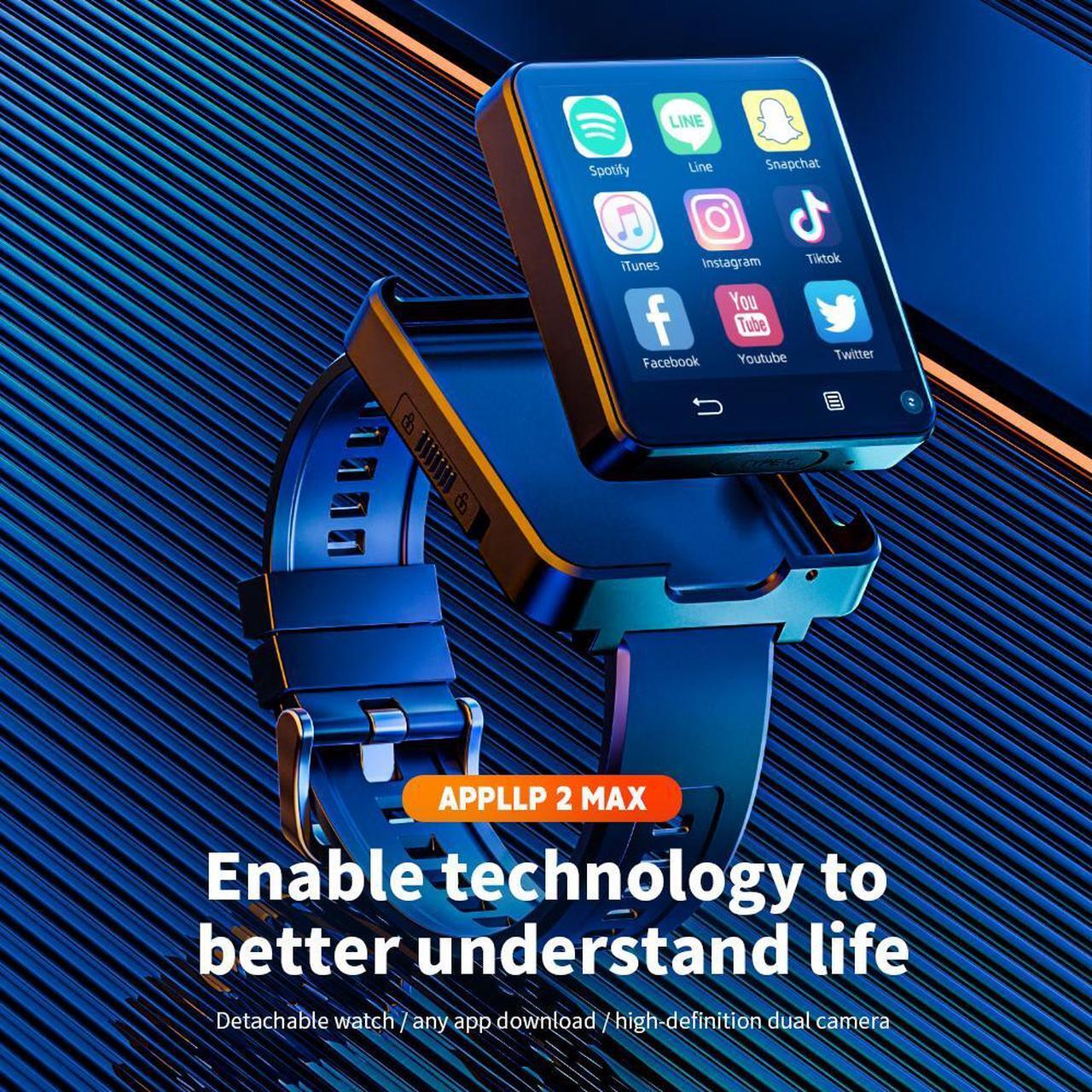 Alt view image 2 of 7 - LOKMAT APPLLP 2 MAX Smart Watch 2.64 Inch Screen, Sim Card Box, Detachable Mini Phone, Insertable Sim Card, Independent Call, WiFi Internet Access, Free Download Of Third-Party Applications
