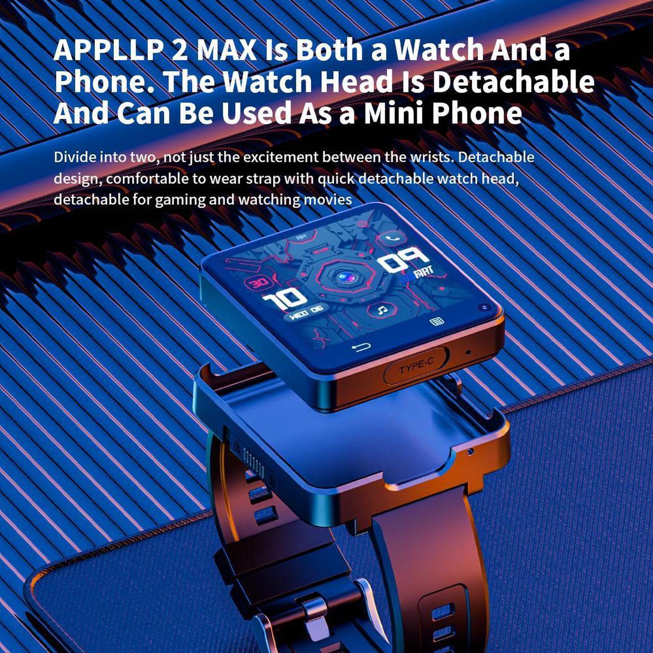 Alt view image 3 of 7 - LOKMAT APPLLP 2 MAX Smart Watch 2.64 Inch Screen, Sim Card Box, Detachable Mini Phone, Insertable Sim Card, Independent Call, WiFi Internet Access, Free Download Of Third-Party Applications