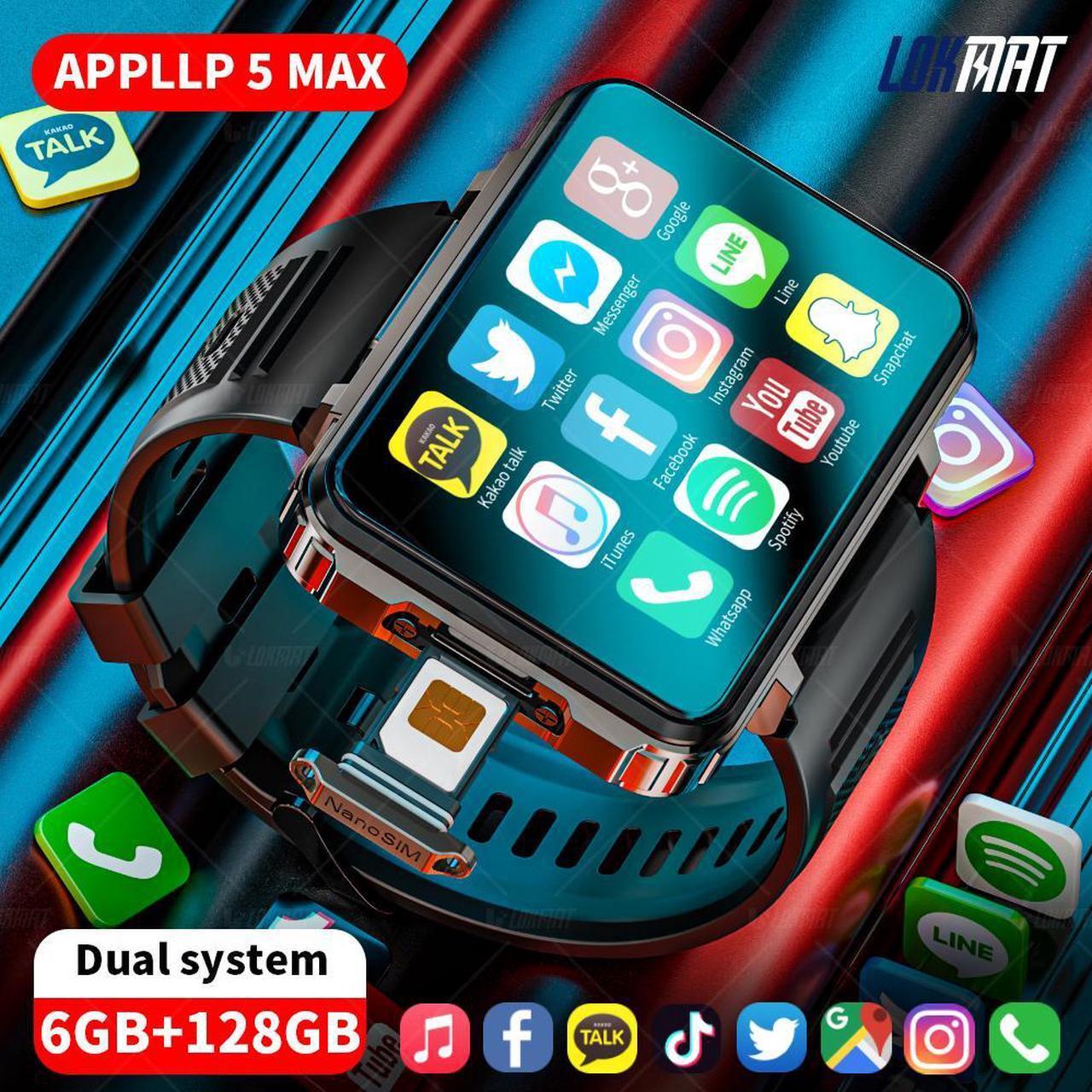 Main image of LOKMAT APPLLP 5 MAX Smart Phone Watch Can Be Inserted With 4G/5G Phone Card, Full Network Access WiFi Internet Access, Junior And Senior High School Students Independent Call Multi-Function 6GB+128GB