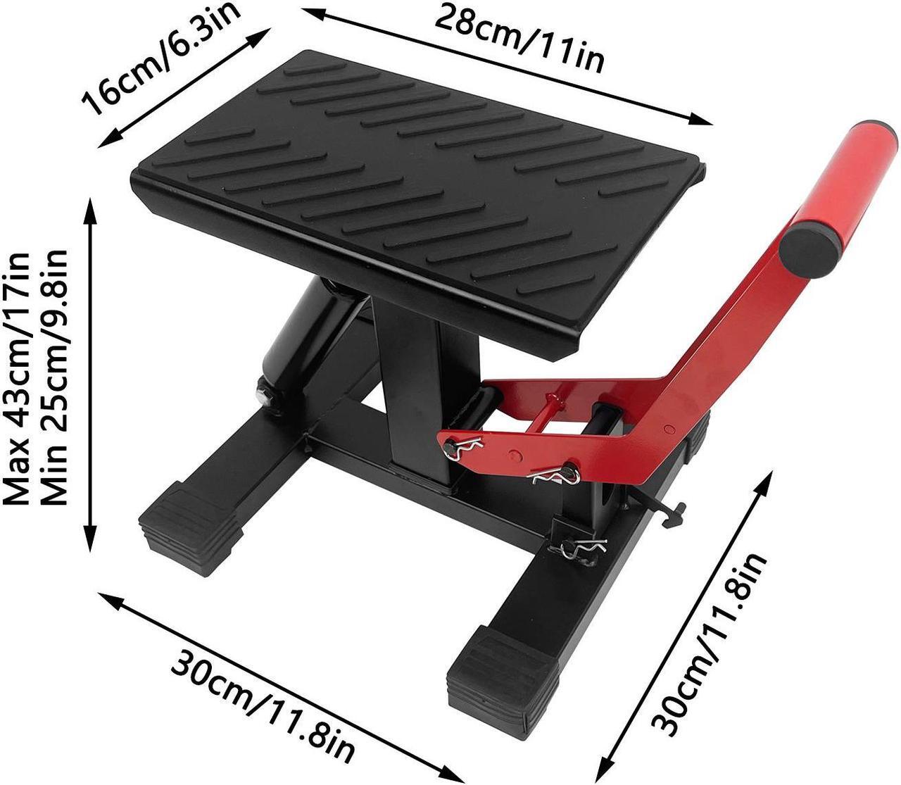 Alt view image 7 of 7 - EVGTTI Motorcycle Dirt Bike Stand Jack Lift Hoist Table Height Adjustable Lifting Stand,Dirt Bike Accessories Stand 330Lbs Capacity, Ideal for Dirt Pit Bike Repair & Maintainance