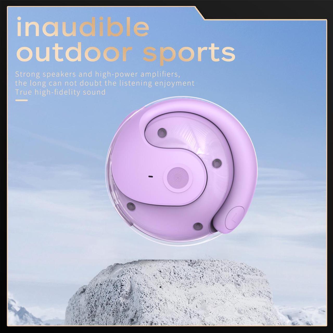 Alt view image 2 of 7 - SOBAST open headset, ultra-comfortable, lightweight design, fit the ear, ergonomic earhooks, powerful bass, 36 hours of playback time,  5.3, application control, clear calls, wireless  Purple