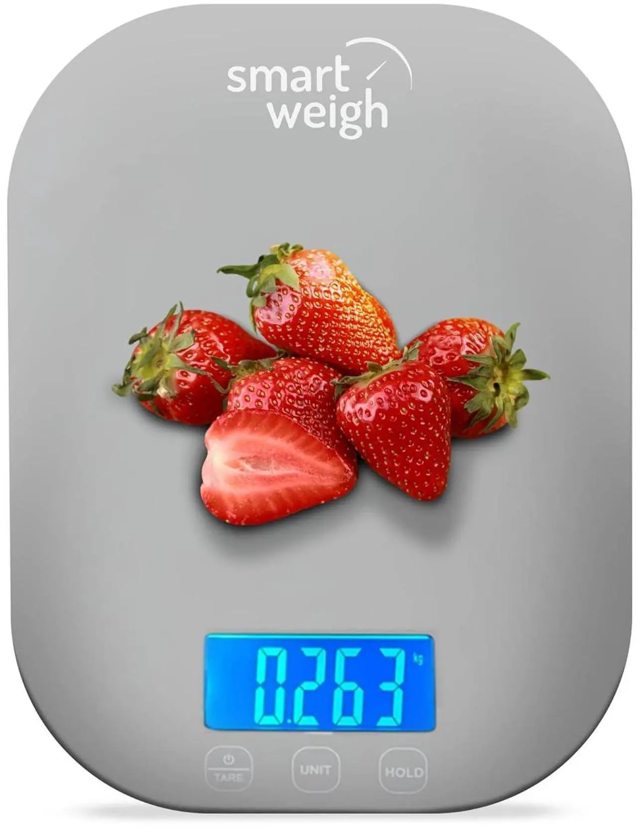 Main image of Smart Weigh Small Gray Food Scales for Kitchen Weight Loss Calorie Scale, Baking Kitchen Scales Digital Weight Grams and Ounces, Weight Watchers Scale for Food, Cooking, Bread