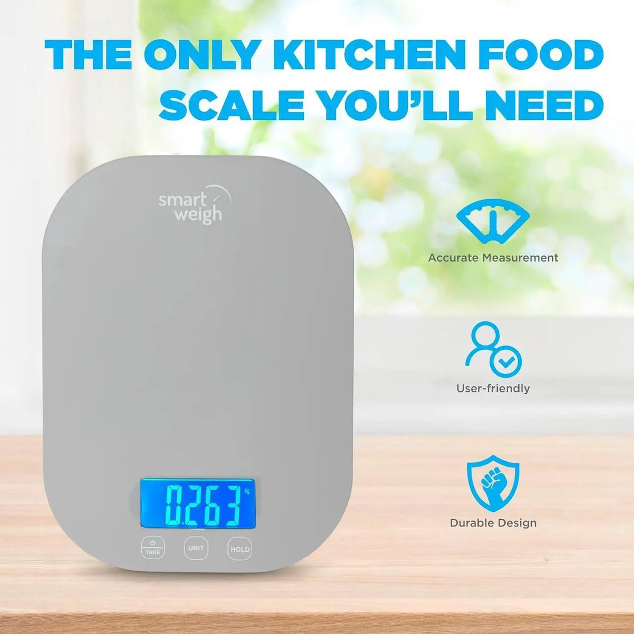 Alt view image 6 of 7 - Smart Weigh Small Gray Food Scales for Kitchen Weight Loss Calorie Scale, Baking Kitchen Scales Digital Weight Grams and Ounces, Weight Watchers Scale for Food, Cooking, Bread
