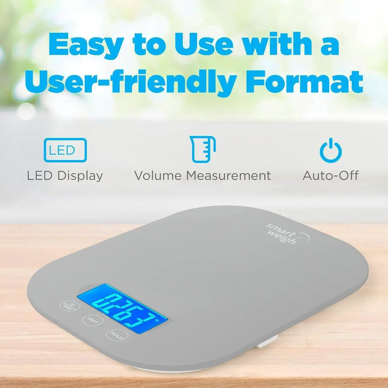 Alt view image 7 of 7 - Smart Weigh Small Gray Food Scales for Kitchen Weight Loss Calorie Scale, Baking Kitchen Scales Digital Weight Grams and Ounces, Weight Watchers Scale for Food, Cooking, Bread