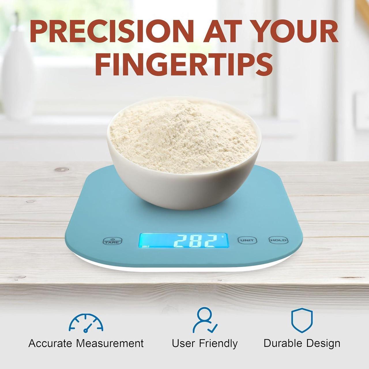 Alt view image 4 of 7 - Smart Weigh Small Blue Food Scales for Kitchen Weight Loss Calorie Scale, Baking Kitchen Scales Digital Weight Grams and Ounces, Weight Watchers Scale for Food, Cooking, Bread