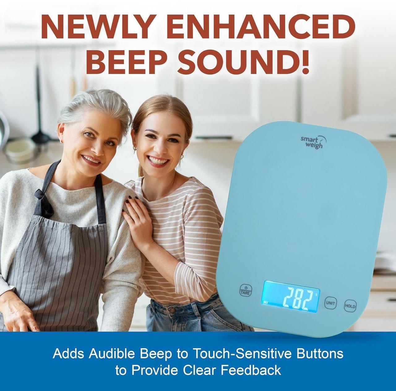 Alt view image 5 of 7 - Smart Weigh Small Blue Food Scales for Kitchen Weight Loss Calorie Scale, Baking Kitchen Scales Digital Weight Grams and Ounces, Weight Watchers Scale for Food, Cooking, Bread