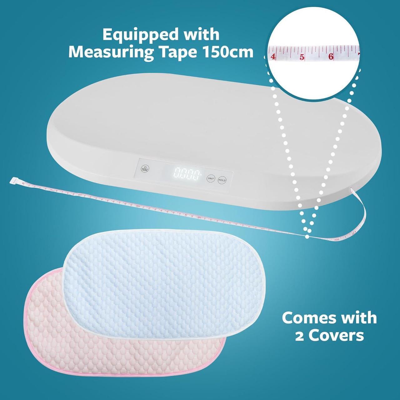Alt view image 2 of 7 - Smart Weigh Accurate Digital Baby and Pet Scale with Changing Pad Infant Weight Scale Cats Dogs Scales Weighing Newborns Touch Button High Precision Sensor Non-Slip Feet 40kg Capacity