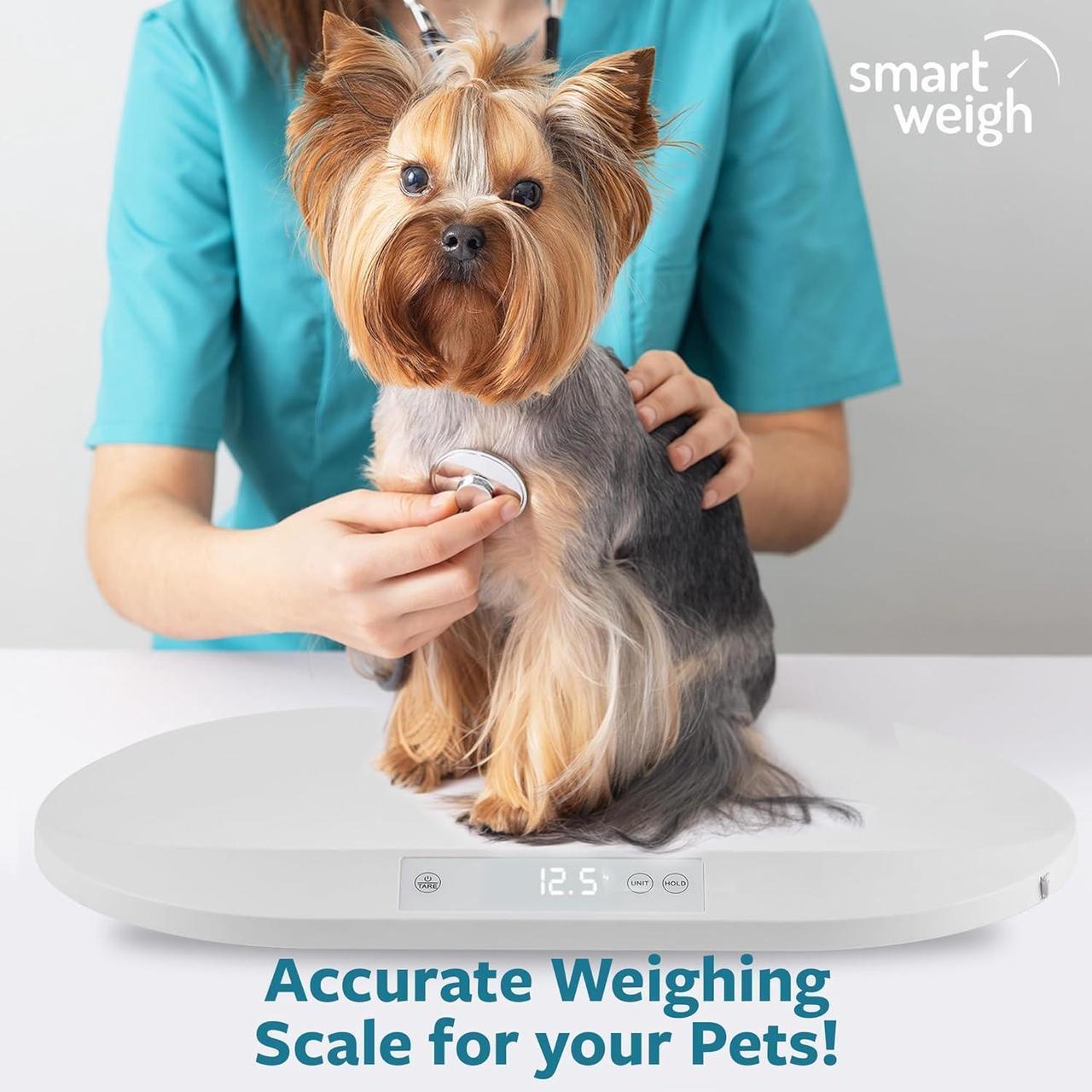 Alt view image 6 of 7 - Smart Weigh Accurate Digital Baby and Pet Scale with Changing Pad Infant Weight Scale Cats Dogs Scales Weighing Newborns Touch Button High Precision Sensor Non-Slip Feet 40kg Capacity