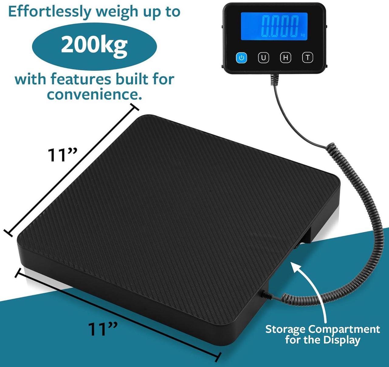 Alt view image 3 of 7 - Smart Weigh Digital Shipping Postal Scale Commercial Weight Scale for Shipping Packages Small Business 440lbs Capacity Accurate Postage Scale for Packages Mailing Weight Scale USB Rechargeable