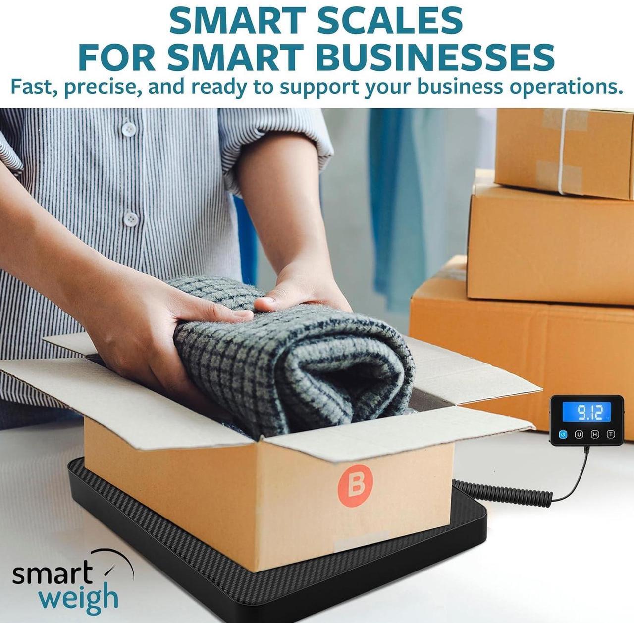 Alt view image 2 of 7 - Smart Weigh Digital Shipping Postal Scale Commercial Weight Scale for Shipping Packages Small Business 440lbs Capacity Accurate Postage Scale for Packages Mailing Weight Scale USB Rechargeable