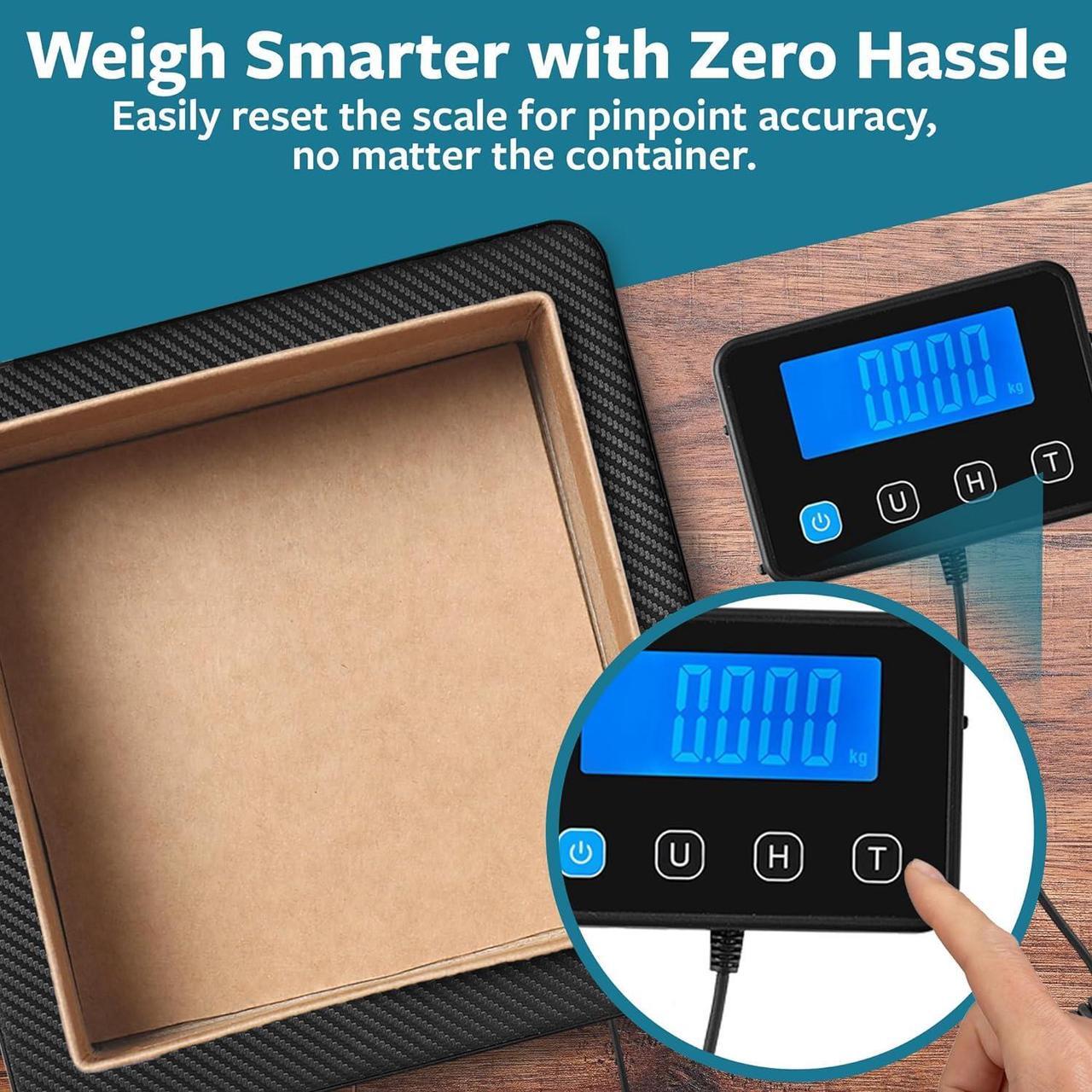 Alt view image 6 of 7 - Smart Weigh Digital Shipping Postal Scale Commercial Weight Scale for Shipping Packages Small Business 440lbs Capacity Accurate Postage Scale for Packages Mailing Weight Scale USB Rechargeable