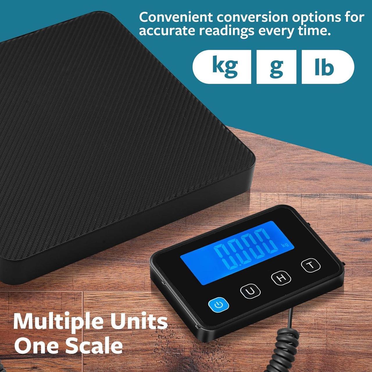 Alt view image 5 of 7 - Smart Weigh Digital Shipping Postal Scale Commercial Weight Scale for Shipping Packages Small Business 440lbs Capacity Accurate Postage Scale for Packages Mailing Weight Scale USB Rechargeable