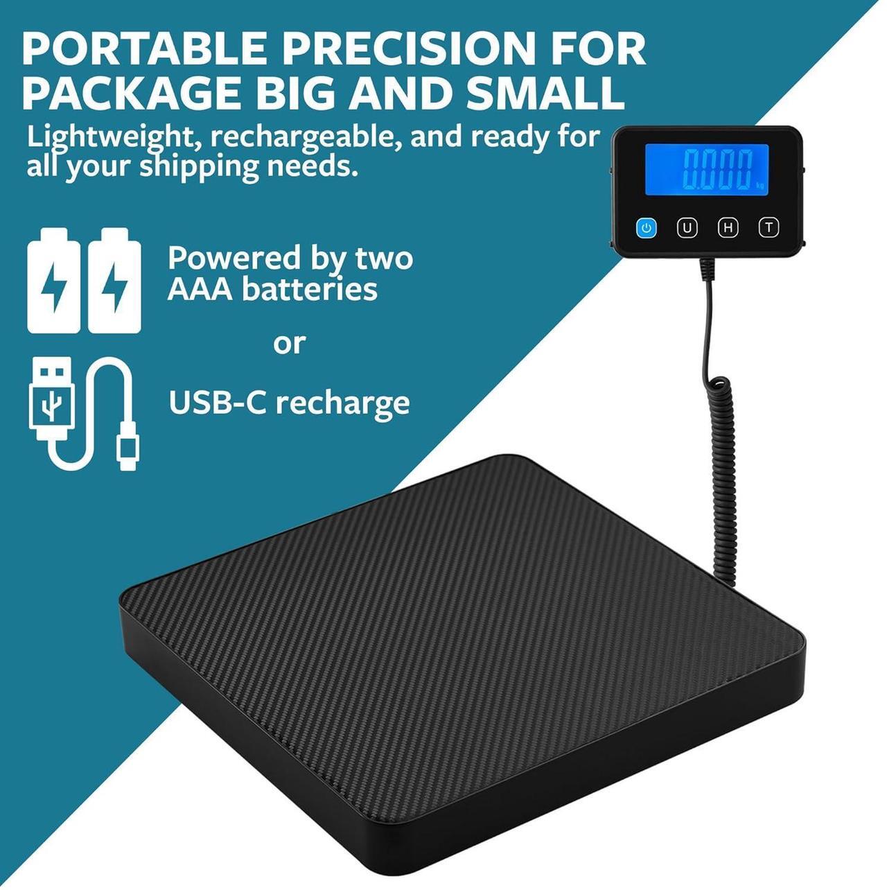 Alt view image 7 of 7 - Smart Weigh Digital Shipping Postal Scale Commercial Weight Scale for Shipping Packages Small Business 440lbs Capacity Accurate Postage Scale for Packages Mailing Weight Scale USB Rechargeable