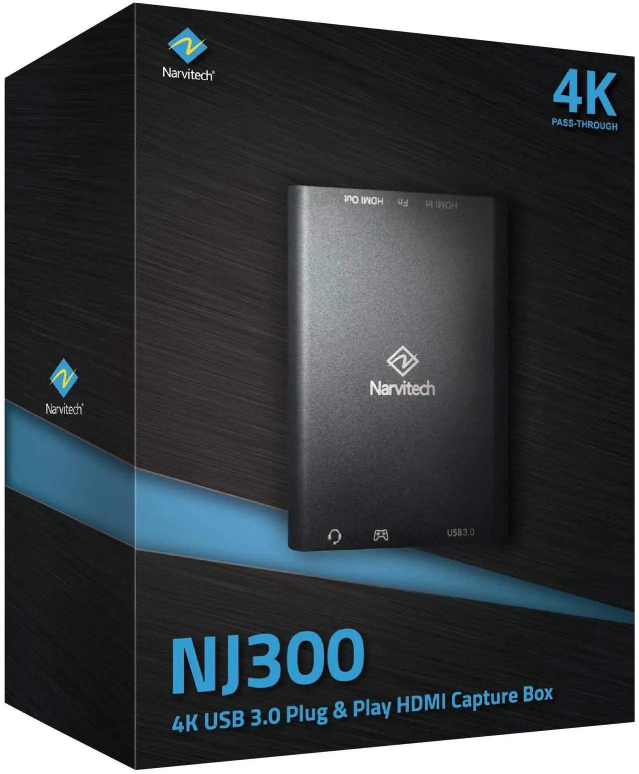 Alt view image 3 of 7 - Narvitech NJ300 External Capture Card  4K60 Passthrough, 1080P60 Streaming & Recording, Ultra-Low Latency for PS5, PS4, Xbox Series X/S, PC & Mac, OBS Compatible, Supports Party Chat
