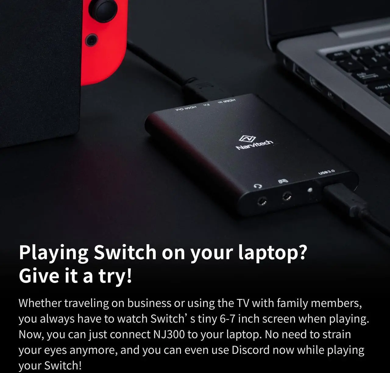 Alt view image 7 of 7 - Narvitech NJ300 External Capture Card  4K60 Passthrough, 1080P60 Streaming & Recording, Ultra-Low Latency for PS5, PS4, Xbox Series X/S, PC & Mac, OBS Compatible, Supports Party Chat