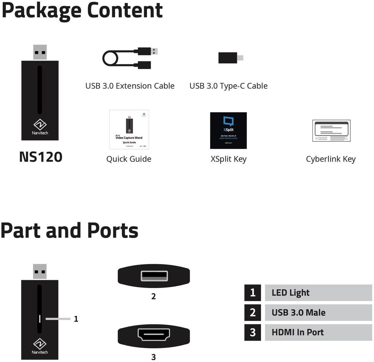 Alt view image 7 of 7 - Narvitech NS120, External Capture Card. 120 FPS Capture, Stream and Record in 4K30 or 1080P120 with ultra-low latency on PS5, PS4, Xbox Series X/S, Switch, in OBS and more, on PC and Mac.