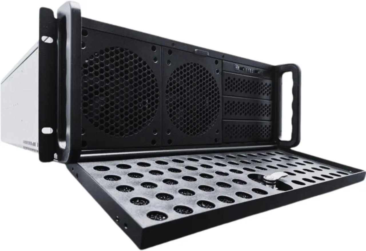 Main image of RACKOWL 4U Rackmount Server Case Chassis, 8*HDD Bays & 3*5.25" Devices, E-ATX/ CEB/ EEB/ ATX Mobo, Fan: Front 2*120mm, Mid 3*120mm, Rear 2*80mm, Front Panel Lock, Size:16.8*7.0*25.0"