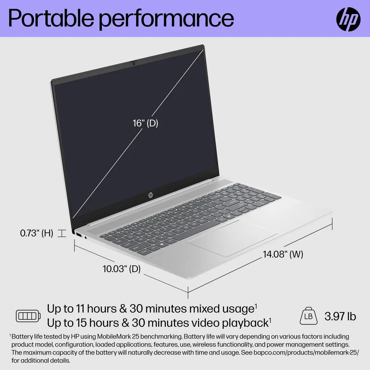 Alt view image 3 of 7 - HP Pavilion 16" Touchscreen IPS Anti-Glare - WUXGA (1920 x 1200) Laptop - Intel Core 5 120U Processor - Windows 11 - 16GB RAM, 1TB NVMe SSD, WiFi 6, BT 5.3,