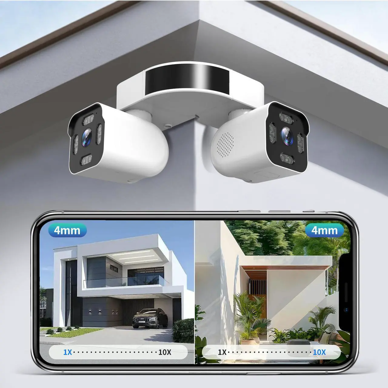 Main image of PHANSATIM Dual Lens WiFi Outdoor Cameras For Home Security, 2.5K/5MP House Camera With Audio And Video, PTZ Security Camera Wireless With Auto Tracking, Outdoor Camera Wired Support Color Night Vision