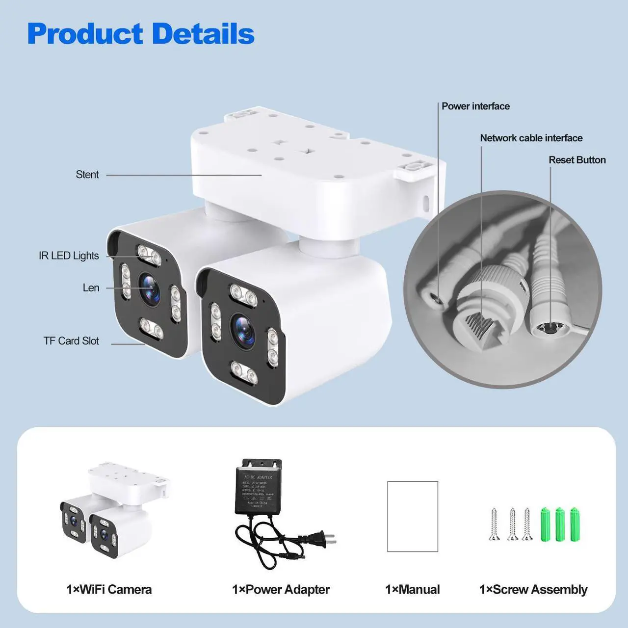 Alt view image 7 of 7 - PHANSATIM Dual Lens WiFi Outdoor Cameras For Home Security, 2.5K/5MP House Camera With Audio And Video, PTZ Security Camera Wireless With Auto Tracking, Outdoor Camera Wired Support Color Night Vision