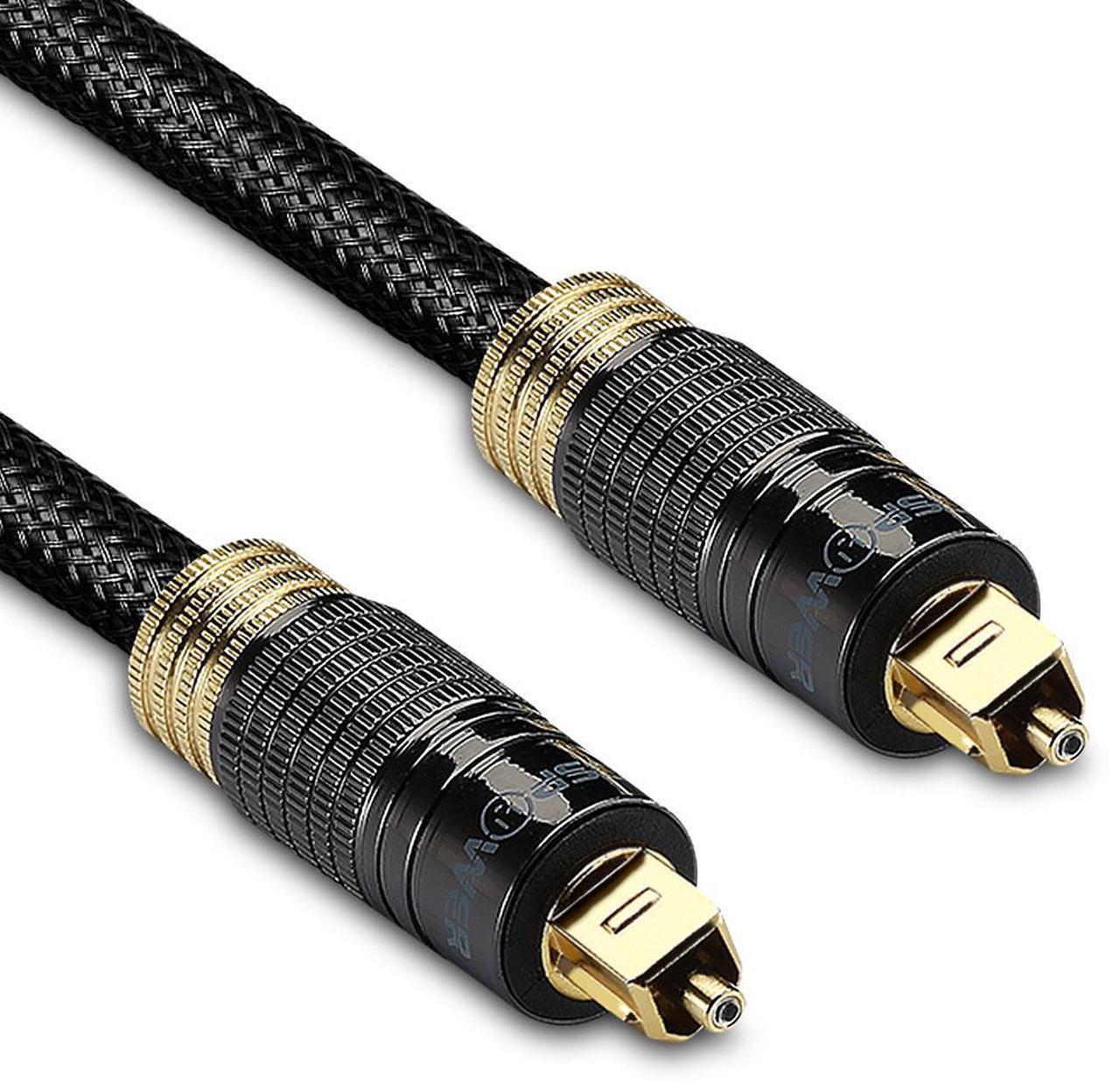 Main image of FosPower 24K Gold-Plated Optical Digital Audio Cable - 15FT, Zero RFI & EMI Interference S/PDIF Toslink Cable with Ultra Durable Nylon Braided Jacket