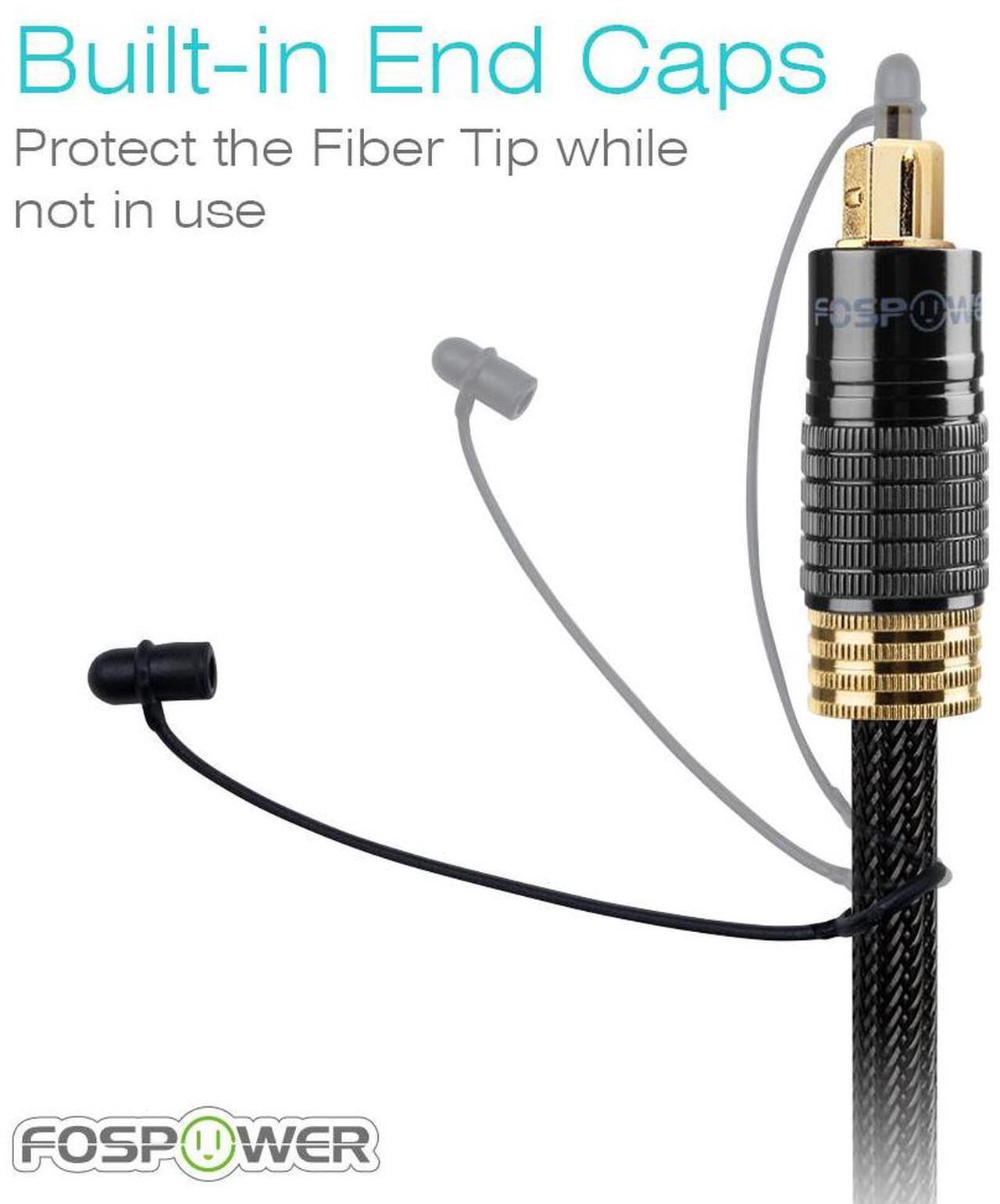 Alt view image 6 of 7 - FosPower 24K Gold-Plated Optical Digital Audio Cable - 15FT, Zero RFI & EMI Interference S/PDIF Toslink Cable with Ultra Durable Nylon Braided Jacket