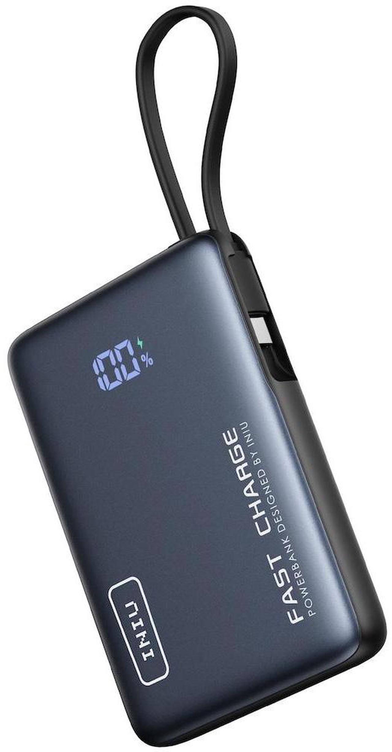 Main image of INIU Portable Charger, Compact 10000mAh PD 20W Power Bank with Built-in USB-C Cable for iPhone, Samsung etc.