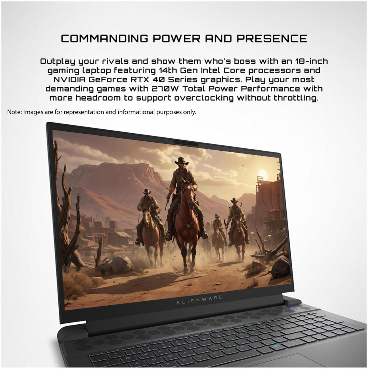 Alt view image 2 of 7 - Alienware M18 R2 Gaming Laptop, Intel i9-14900HX, 64 GB DDR5 RAM, 4 TB PCle SSD, 18" QHD+ (2560x1600), Nvidia G-Force RTX 4080, W11 Pro