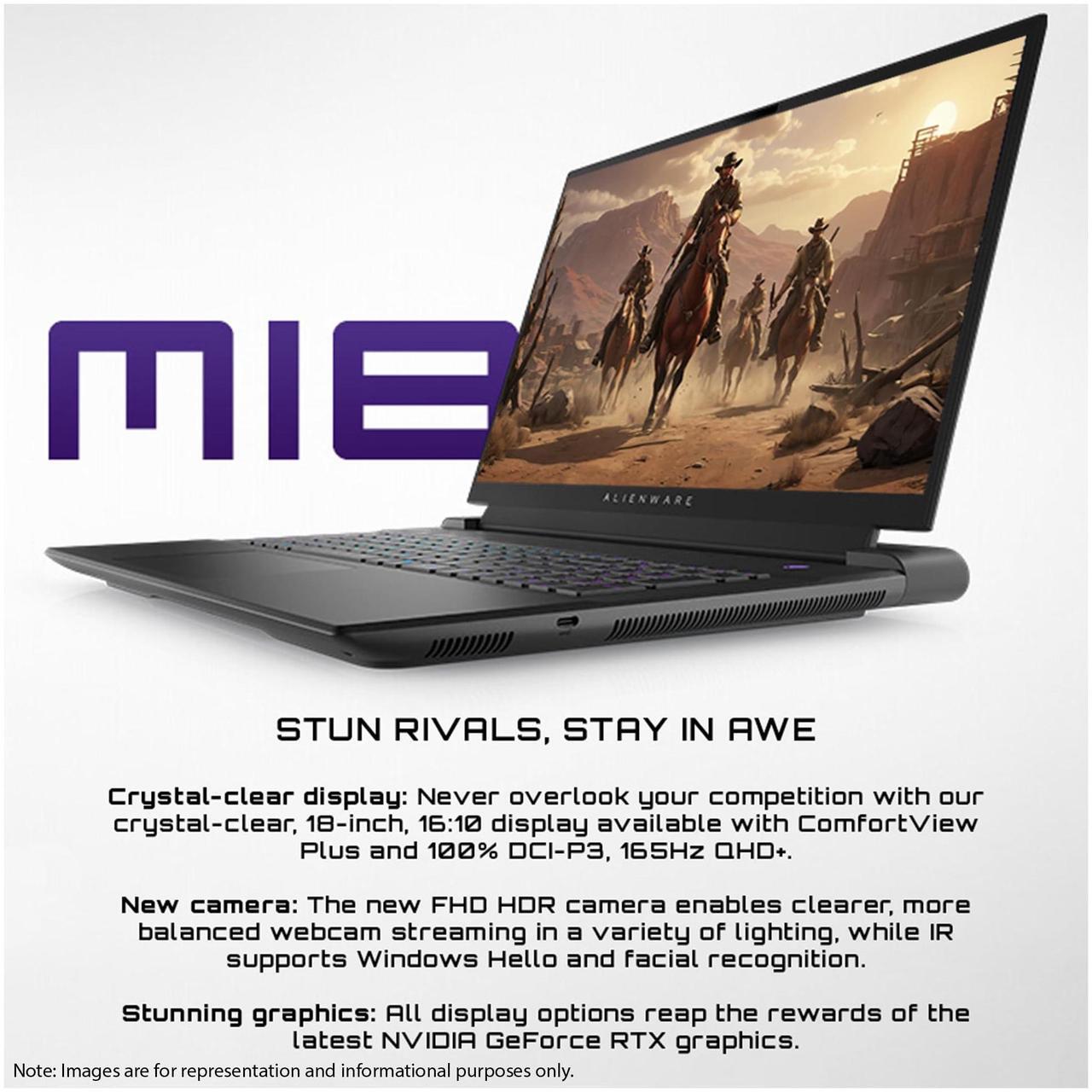Alt view image 3 of 7 - Alienware M18 R2 Gaming Laptop, Intel i9-14900HX, 64 GB DDR5 RAM, 4 TB PCle SSD, 18" QHD+ (2560x1600), Nvidia G-Force RTX 4080, W11 Pro