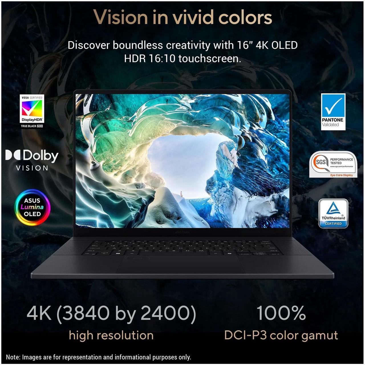 Alt view image 2 of 7 - ASUS ProArt P16 Laptop, AMD Ryzen AI 9 HX 370, 32 GB DDR5 RAM, 2 TB PCIe SSD, 16" 4K Touch Screen (3840x2400), Nvidia G-force RTX 4060, W11 Home