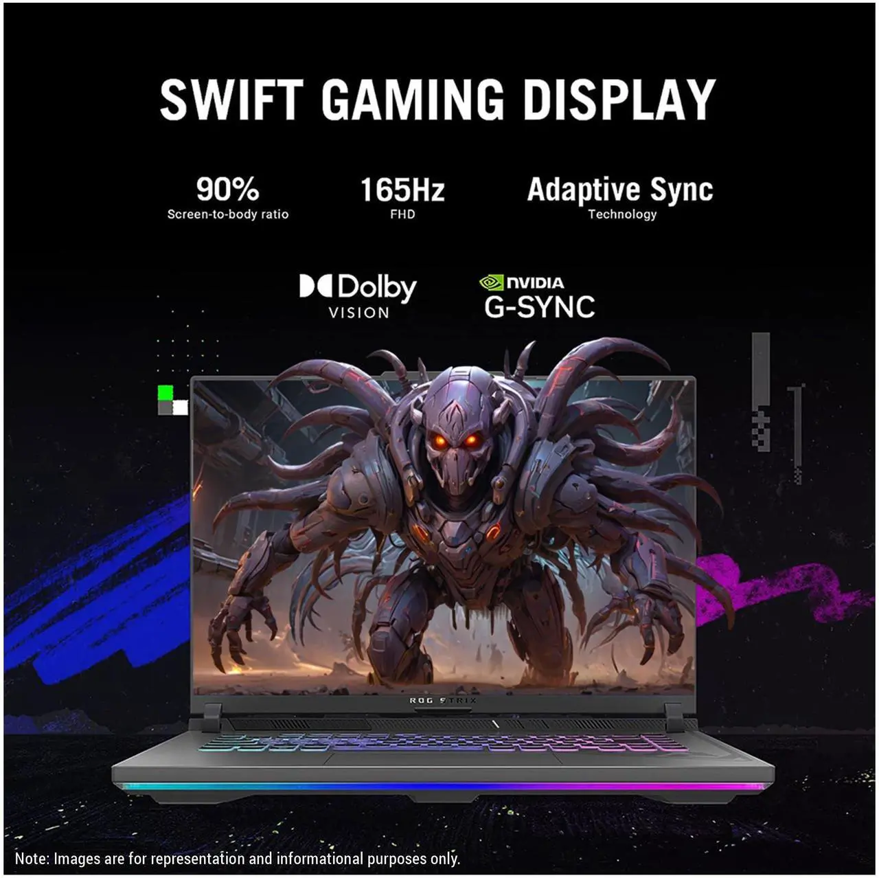 Alt view image 2 of 7 - ASUS ROG Strix G16 Gaming Laptop, Intel i7-13650HX, 64 GB DDR5 RAM, 4 TB PCIe SSD, 16:10" WQXGA (2560x1600), Nvidia G-Force RTX 4060, W11 Pro