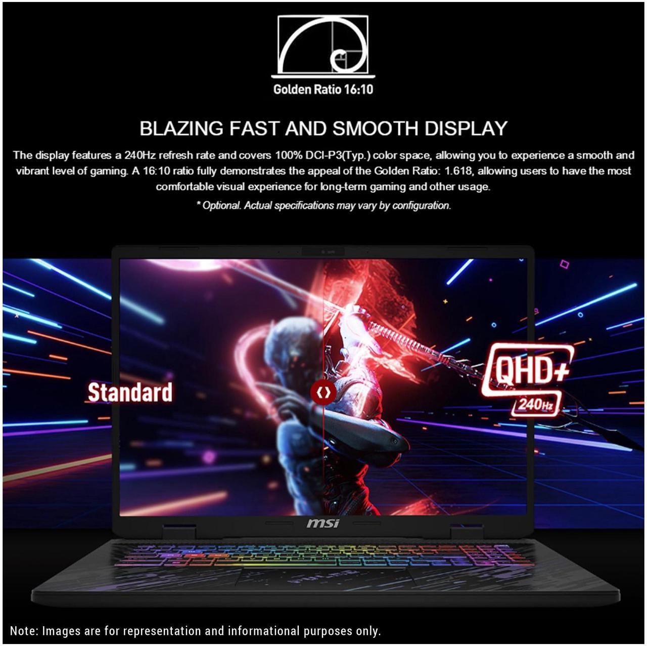 Alt view image 2 of 7 - MSI Pulse 16 AI Gaming Laptop, Intel Ultra 9-185H, 64 GB DDR5 RAM, 4 TB PCIe SSD, 16" QHD+ (2560x1600), Nvidia G-force RTX 4070, W11 Pro