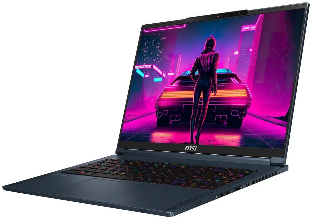 Alt view image 7 of 7 - MSI Stealth 16 AI Ultra Thin Gaming Laptop, Intel Ultra 9-185H, 64 GB DDR5 RAM, 4 TB PCle SSD, 16" 165Hz FHD+ (1920x1200), Nvidia G-Force RTX 4070, Backlit Keyboard, W11 Pro, Star Blue