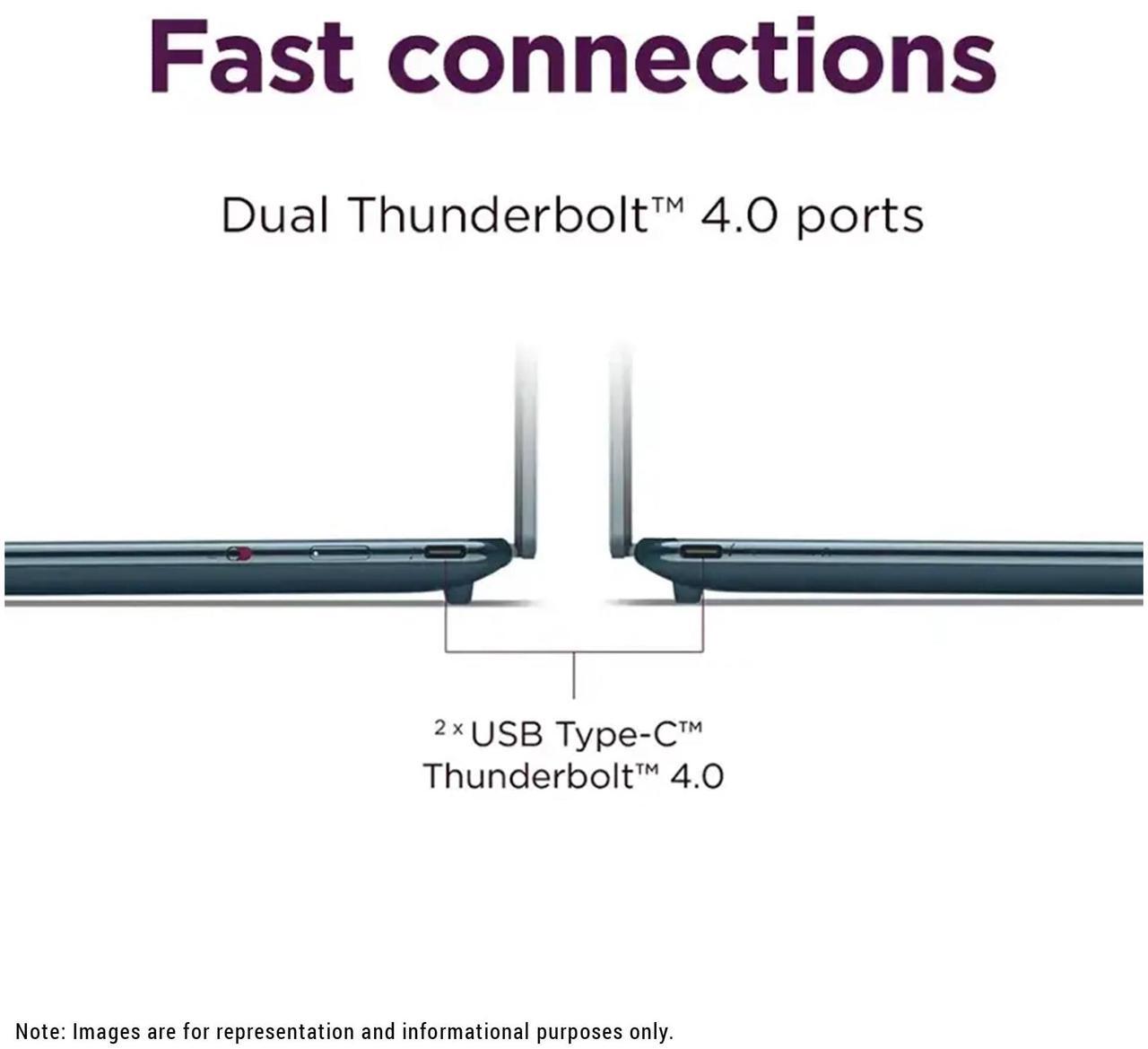 Alt view image 4 of 7 - Lenovo Yoga Slim 9i Copilot+ Laptop, Intel Ultra 7-258V, 32 GB LPDDR5x RAM, 1 TB PCIe SSD, 14" 4K (3840x2400) 120Hz OLED Touchscreen Display, Intel Arc Graphics, Backlit Keyboard, W11 Pro, Tidal Teal