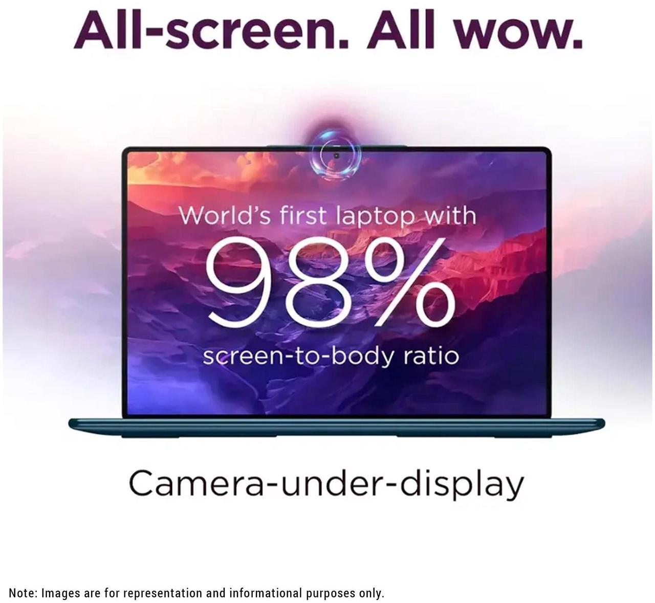 Alt view image 5 of 7 - Lenovo Yoga Slim 9i Copilot+ Laptop, Intel Ultra 7-258V, 32 GB LPDDR5x RAM, 1 TB PCIe SSD, 14" 4K (3840x2400) 120Hz OLED Touchscreen Display, Intel Arc Graphics, Backlit Keyboard, W11 Pro, Tidal Teal