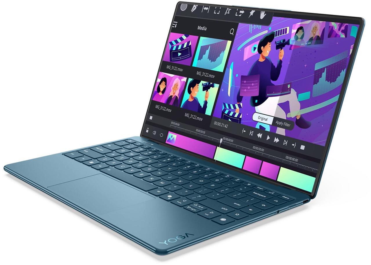 Alt view image 7 of 7 - Lenovo Yoga Slim 9i Copilot+ Laptop, Intel Ultra 7-258V, 32 GB LPDDR5x RAM, 1 TB PCIe SSD, 14" 4K (3840x2400) 120Hz OLED Touchscreen Display, Intel Arc Graphics, Backlit Keyboard, W11 Pro, Tidal Teal