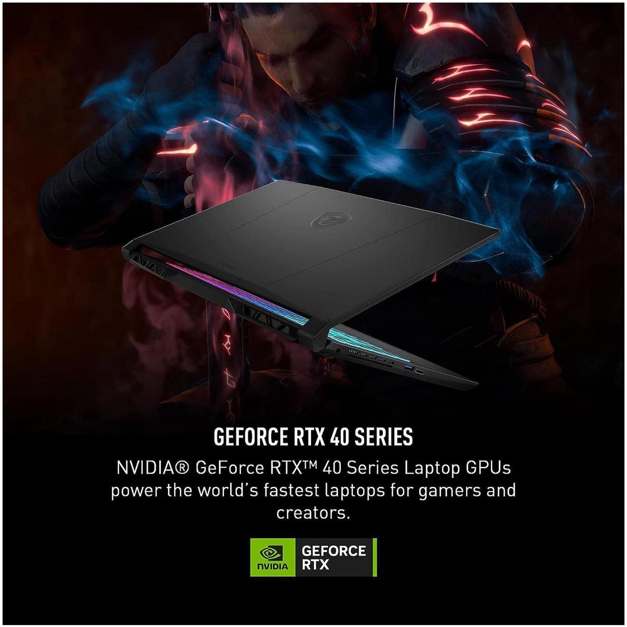 Alt view image 5 of 7 - MSI Katana A17 AI Gaming Laptop, AMD Ryzen 9 8945HS, 64 GB DDR5 RAM, 4 TB PCIe SSD, 17.3" FHD (1920x1080) Display, Nvidia G-Force RTX 4060, W11 Home, Backlit Keyboard, Black