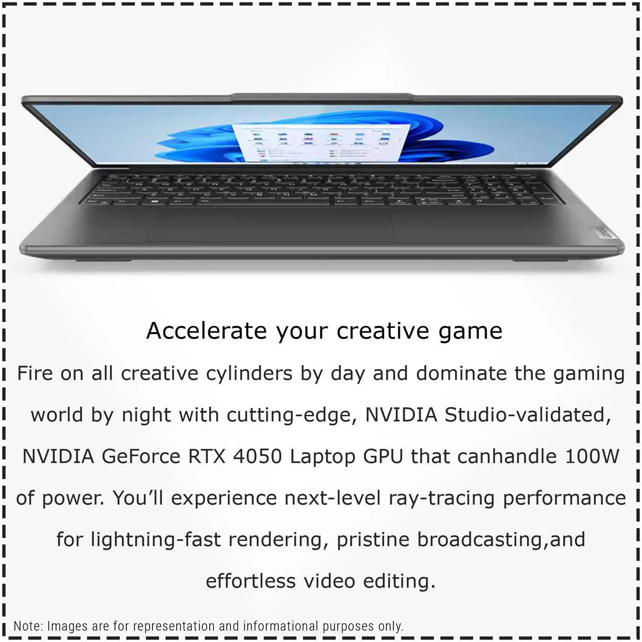 Alt view image 3 of 7 - Lenovo Slim Pro 9 Gaming Laptop, Intel i9-13905H, 32 GB LPDDR5X RAM, 1 TB PCle SSD, 16" 3.2K (3200x2000) Touchscreen 165Hz Display, Nvidia G-Force RTX 4050, Backlit Keyboard, W11 Home, Storm Gray