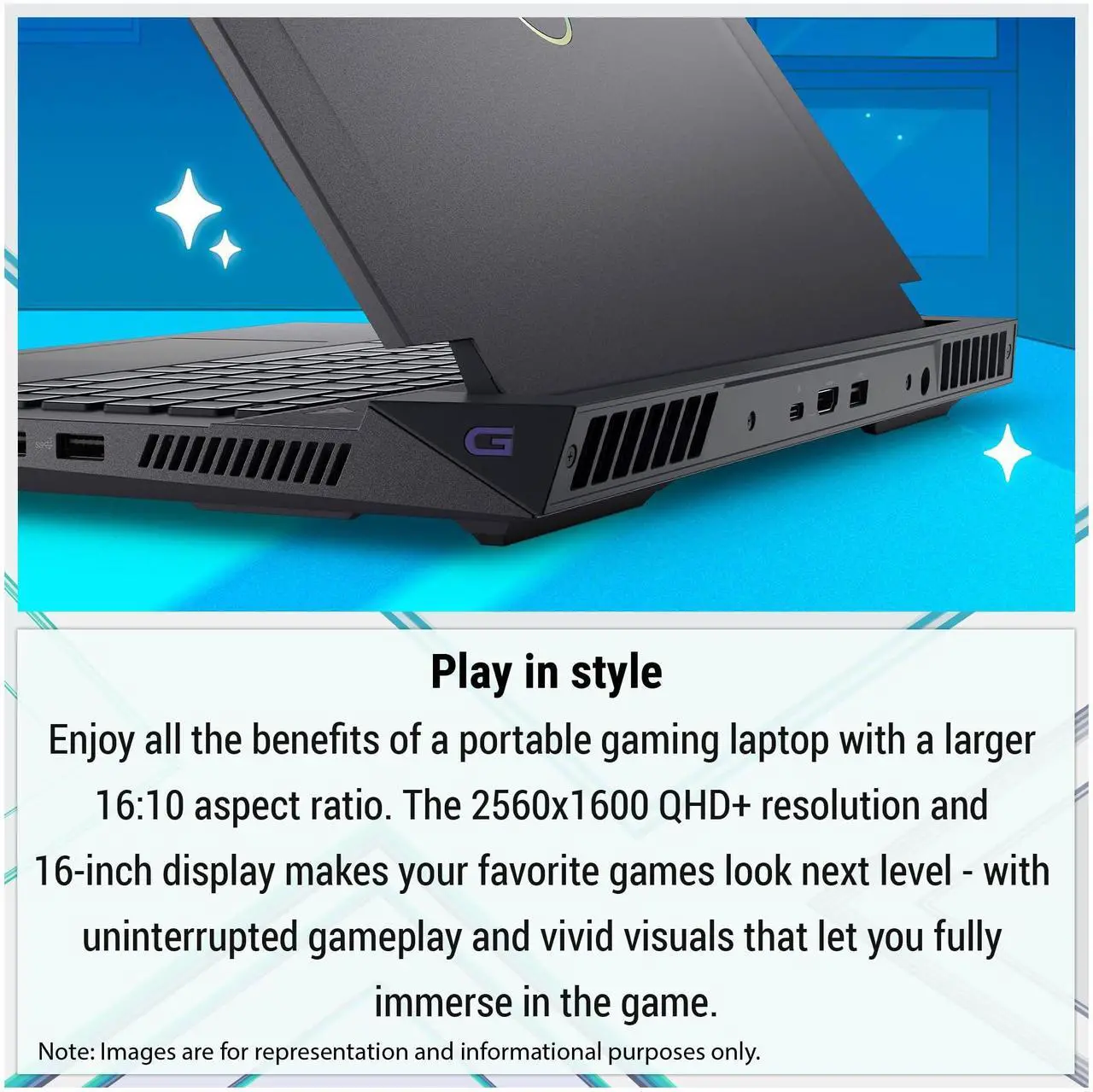 Alt view image 2 of 7 - Dell G16 7630 Gaming Laptop, Intel Core i9-13900HX, 64 GB DDR5 RAM, 1 TB NVMe SSD, 16" QHD Display, NVIDIA GeForce RTX 4070 , Backlit Keyboard, W11 Home, Metallic Nightshade