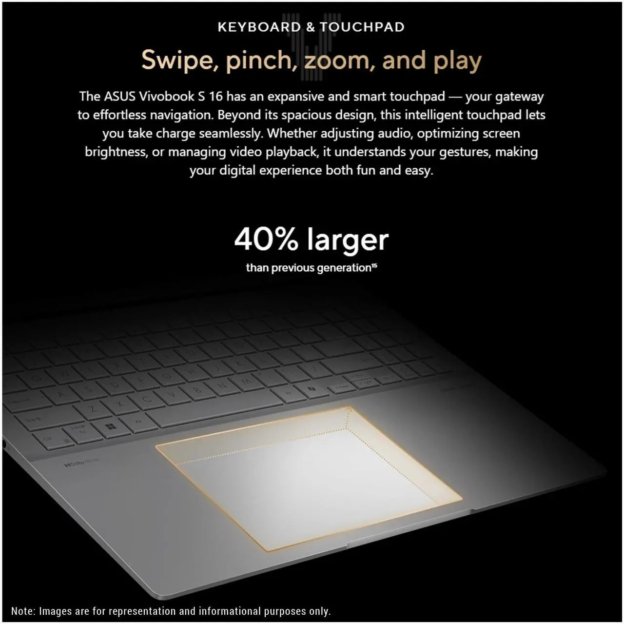 Alt view image 4 of 7 - ASUS Vivobook S16 Copilot+ Laptop, AMD Ryzen AI 9-365, 32 GB LPDDR5x RAM, 2 TB PCIe SSD, 16" 3.2K (3200x2000) Display, AMD Radeon 880M, 1-Zone RGB Backlit Keyboard, W11 Home, Silver