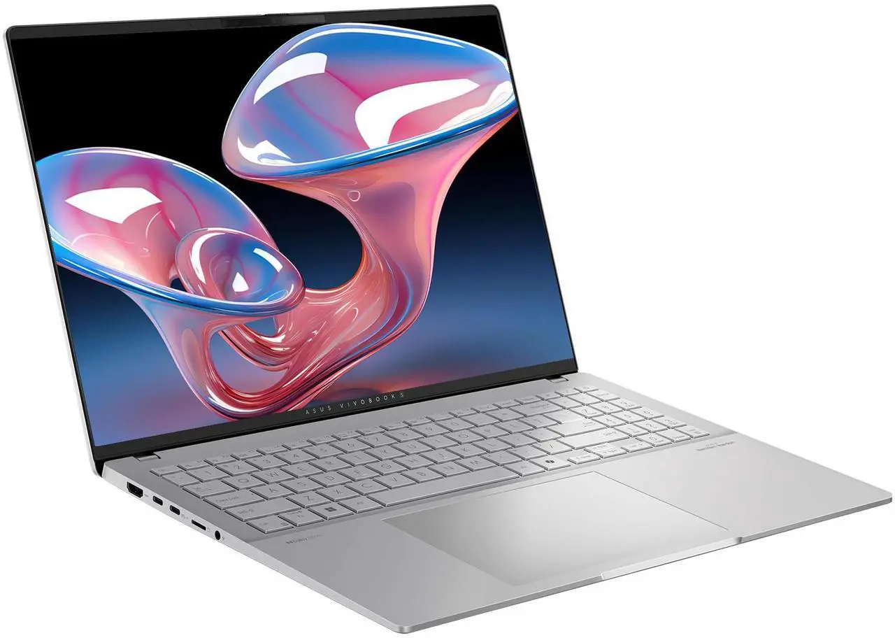 Alt view image 6 of 7 - ASUS Vivobook S16 Copilot+ Laptop, AMD Ryzen AI 9-365, 32 GB LPDDR5x RAM, 2 TB PCIe SSD, 16" 3.2K (3200x2000) Display, AMD Radeon 880M, 1-Zone RGB Backlit Keyboard, W11 Home, Silver