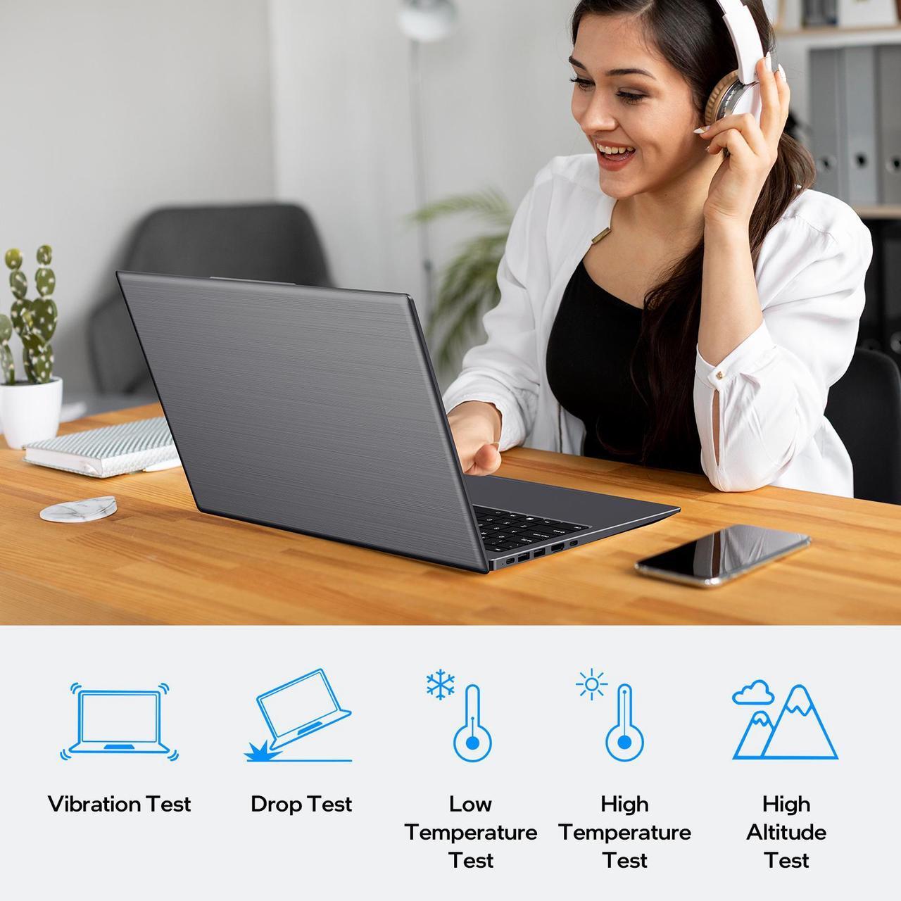 Alt view image 6 of 6 - BiTECOOL 15.6-inch Windows 11 Laptop, 16GB RAM, 512GB SSD, FHD IPS Display Laptop Computer, Intel N5095 Quad Core, 2.4/5G WiFi, BT4.2 Backlit and Fingerprint, Lightweight and Portable
