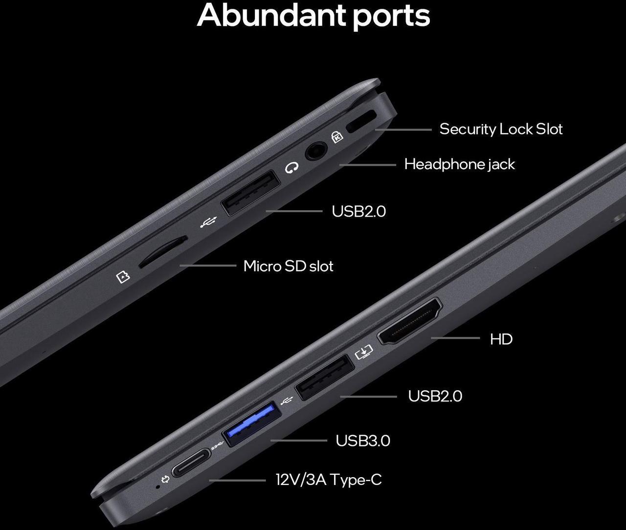 Alt view image 5 of 7 - BiTECOOL 14.1-inch Windows 11 Laptop, 8GB RAM, 128GB SSD, FHD IPS Display Laptop Computer, Intel N5095 Quad Core, 2.4/5G WiFi, BT4.2, Lightweight and Portable