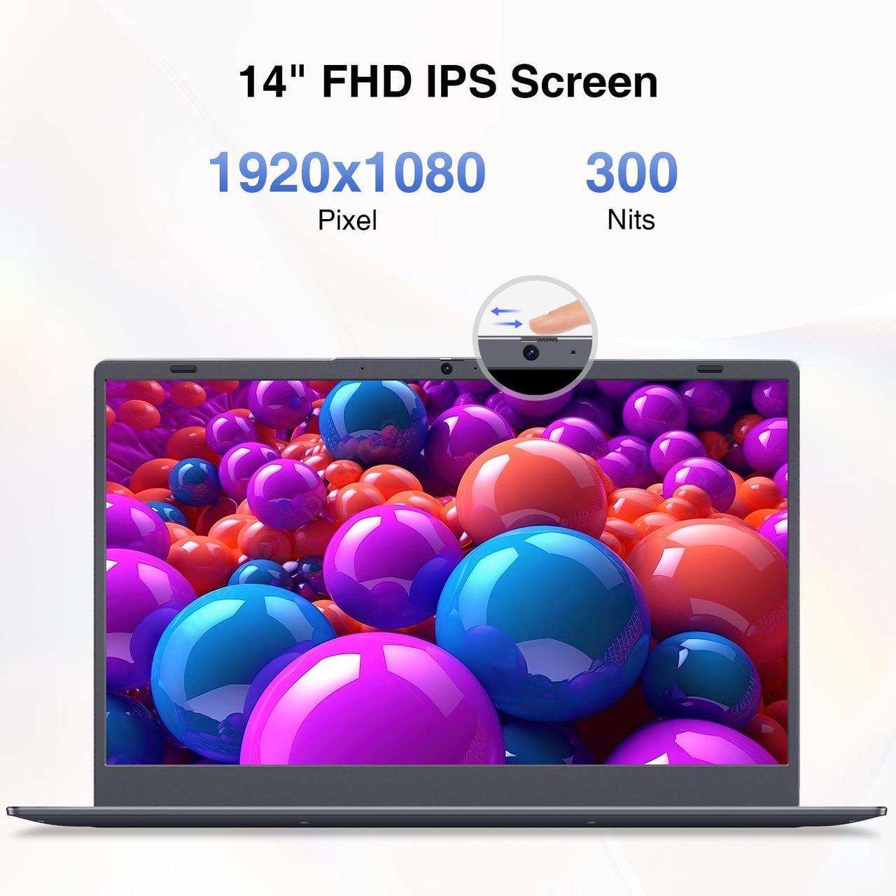 Alt view image 2 of 7 - BiTECOOL 14-inch Windows 11 Laptop Computer, 8GB RAM 256GB SSD Laptop, Intel Celeron N4000 Dual Core up to 2.6GHz, FHD IPS Display, 2.4G/5G WiFi, BT5.1, Webcam, Lightweight and Portable