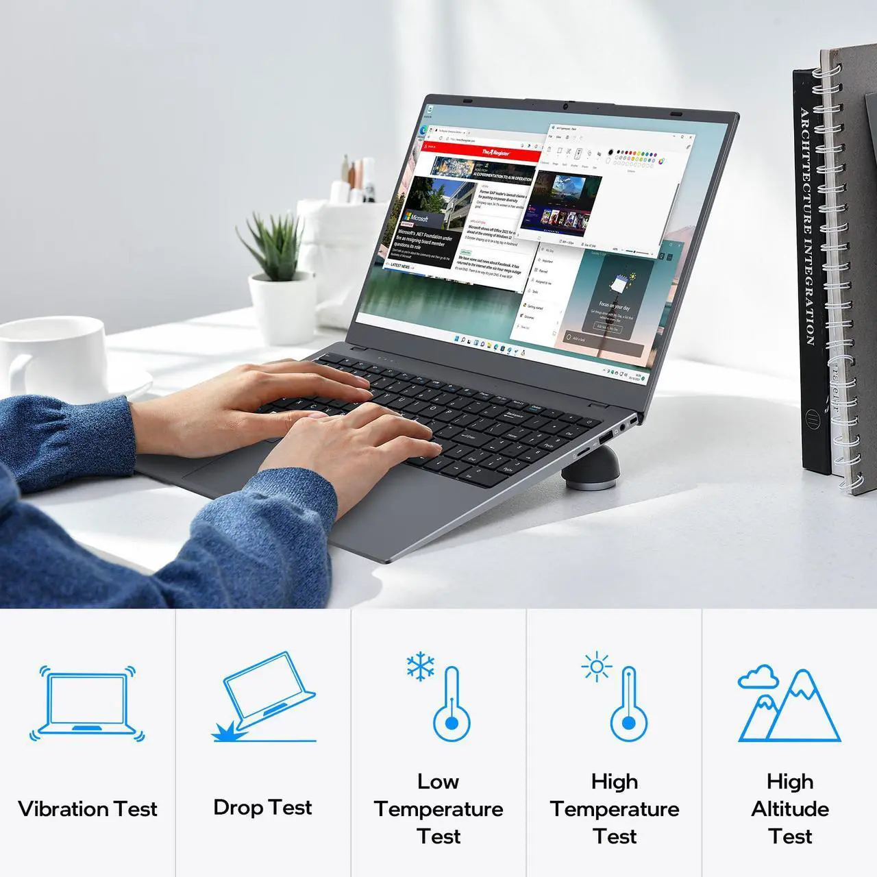 Alt view image 7 of 7 - BiTECOOL Laptop Computer 15.6 inch, Intel Quad Core N95, 12GB LPDDR5 RAM 1TB NVMe SSD Laptop with FHD IPS Display, WiFi 5, BT5.0, USB Type C and Fingerprint, 2 Years Warranty, Windows 11 Pro