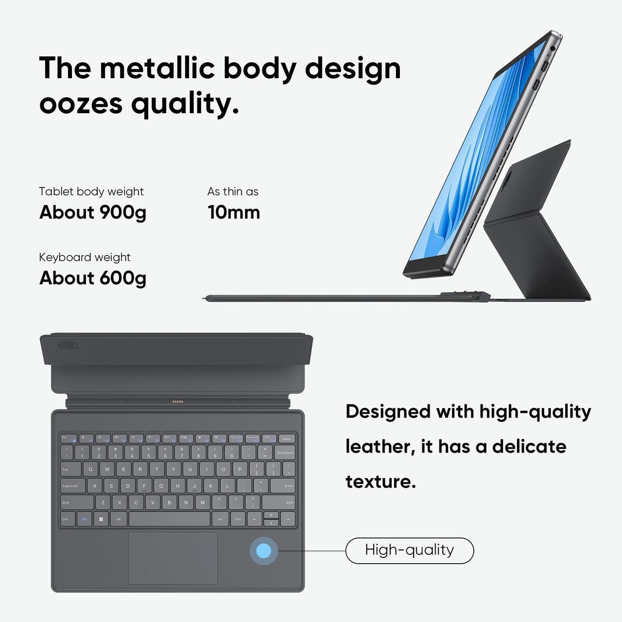 Alt view image 7 of 7 - BiTECOOL 2-in-1 Laptop/Tablet Computer with Keyboard, 13" 2K (2160x1440) IPS Touchscreen, 12GB RAM 512GB NVMe SSD, Intel N100 Quad-Core Processor, Win 11, 2.4/5G WiFi/BT5.0, Full-Featured USB-C