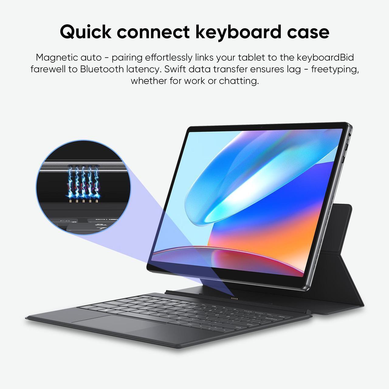 Alt view image 4 of 7 - BiTECOOL 2-in-1 Laptop/Tablet Computer with Keyboard, 13" 2K (2160x1440) IPS Touchscreen, 12GB RAM 512GB NVMe SSD, Intel N100 Quad-Core Processor, Win 11, 2.4/5G WiFi/BT5.0, Full-Featured USB-C