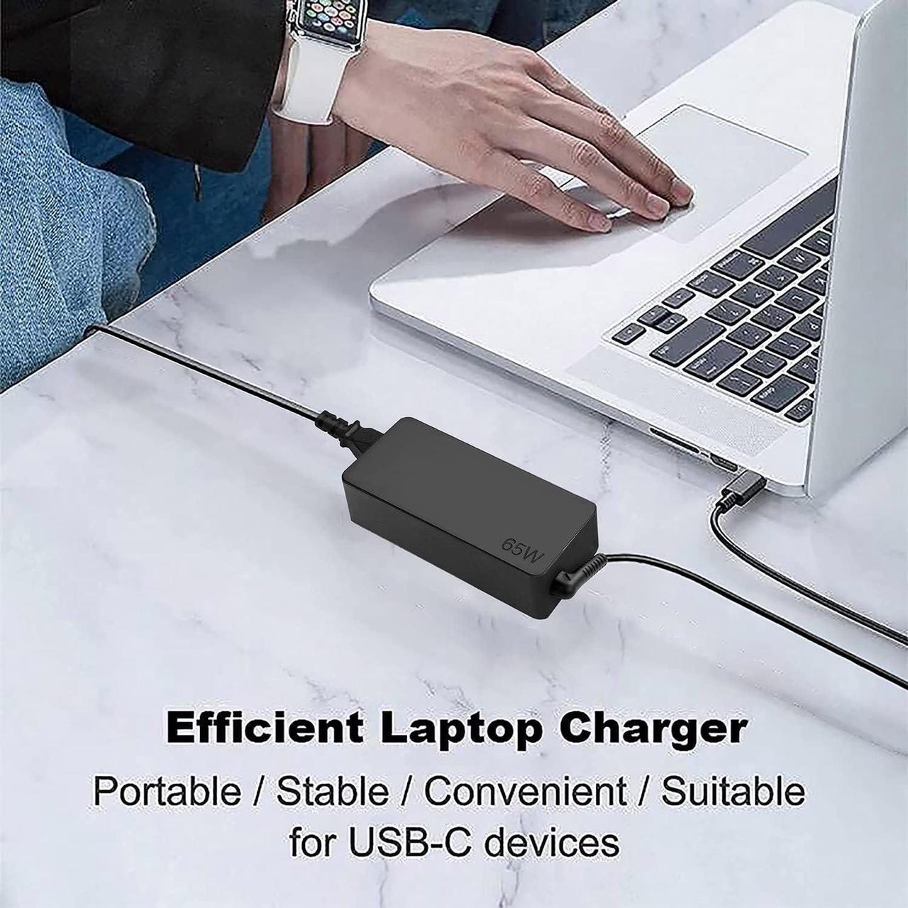 Alt view image 7 of 7 - 65W USB C Laptop Charger Replacement for Lenovo Thinkpad/Yoga/Chromebook, ADLX65YDC2A Lenovo Laptop Charger - OEM