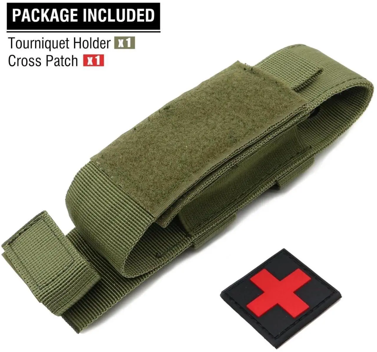 Alt view image 2 of 7 - Tactical Molle Tourniquet Holder, Portable TQ Military First Aid Equipment Case & Trauma Medical Shear Pouch (Army Green)